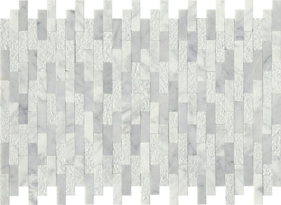 Emser Link 12" x 18" White Linear Marble Mosaic