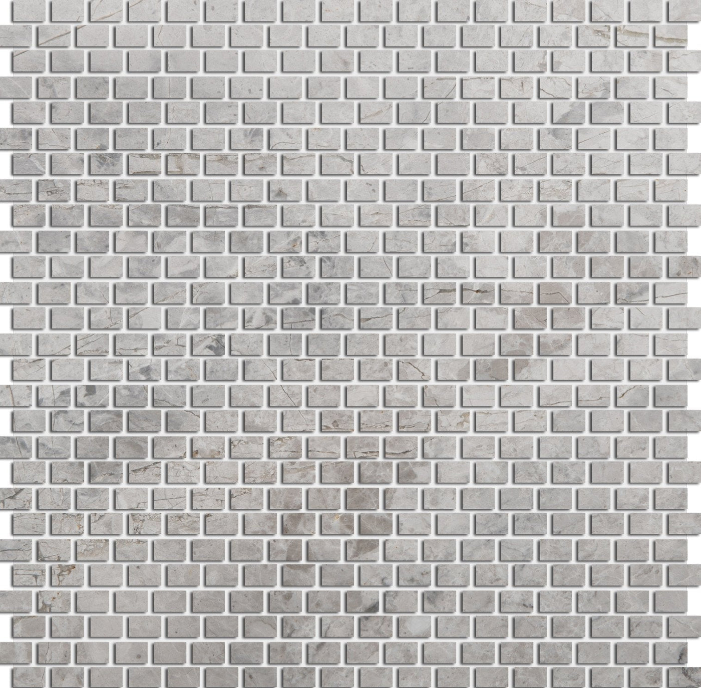 Emser Marble Silver 12" x 12" Silver Mini Offset Marble Mosaic