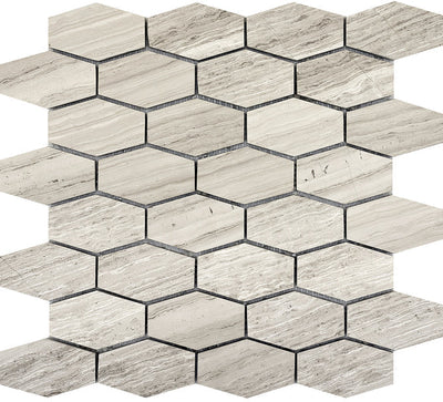 Emser Metro 12" x 12" Gray Hexagon Large Limestone Mosaic