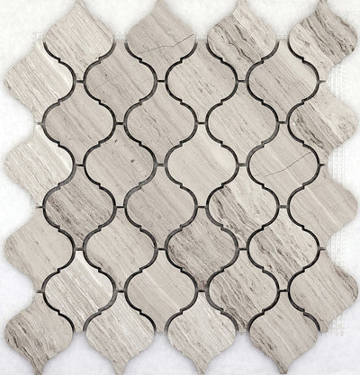 Emser Metro 12" x 12" Cream Hexagon Mix Limestone Mosaic