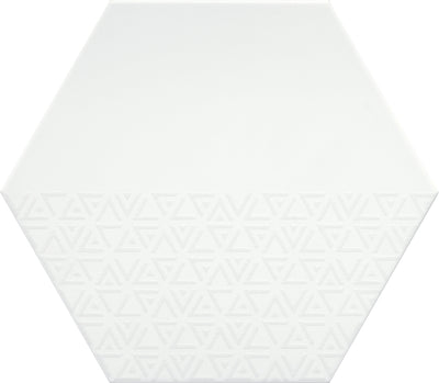 Emser Rhythm 11" x 13" Hex Pattern White Porcelain Tile