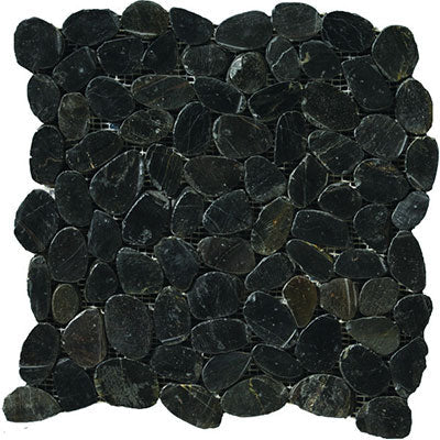 Emser Rivera 12" x 12" Black Natural Stone Mosaic