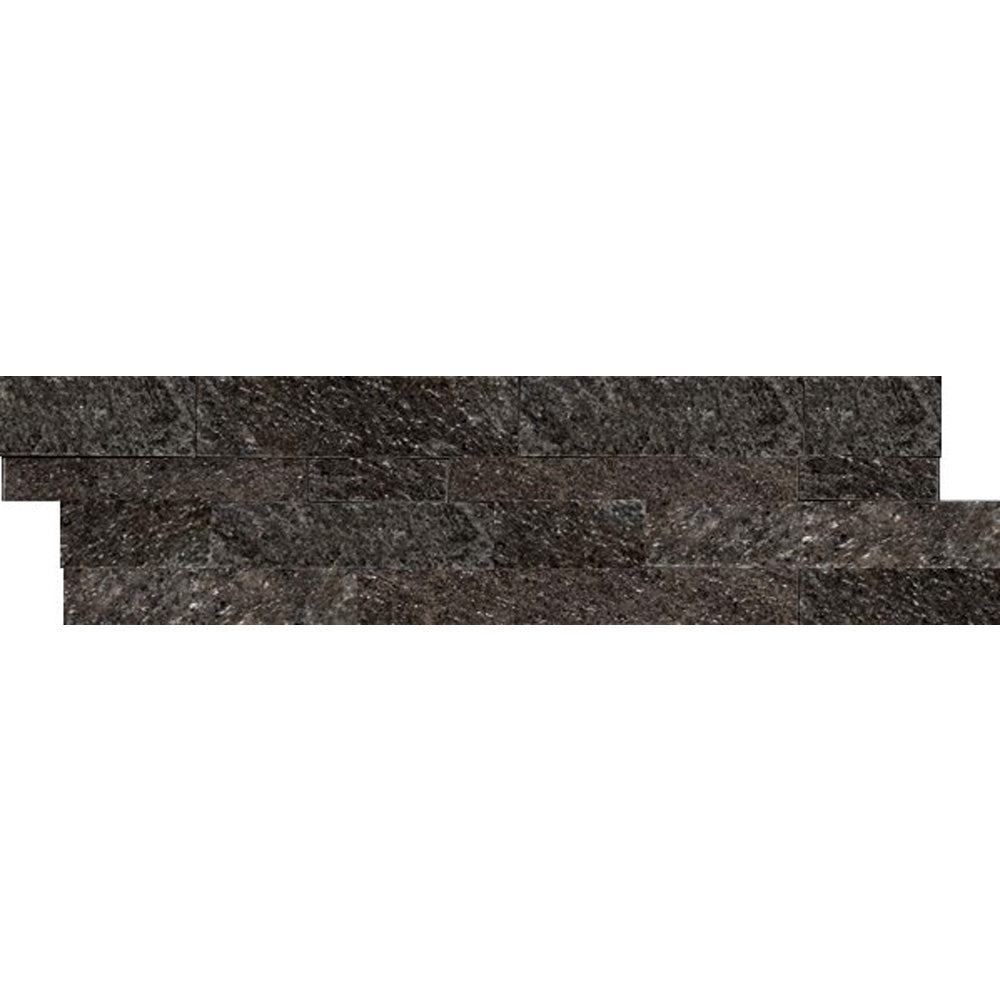 Emser Slate, Quartzite And Sandstone 6" x 24" Black Quartzite Stacked Quartzite Tile