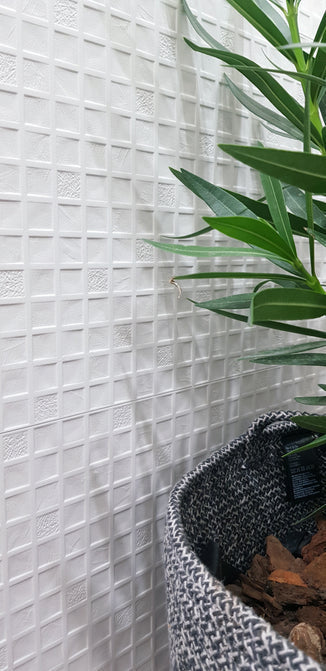Emser Sparkle 12" x 39" White Linear Ceramic Tile