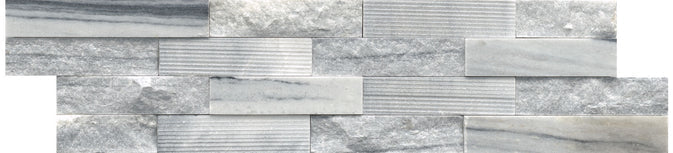 Emser Structure 6" x 24" Gray 3D (Marble) Natural Ledger