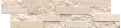 Emser Structure 6" x 24" Ivory 3D (Marble) Natural Ledger