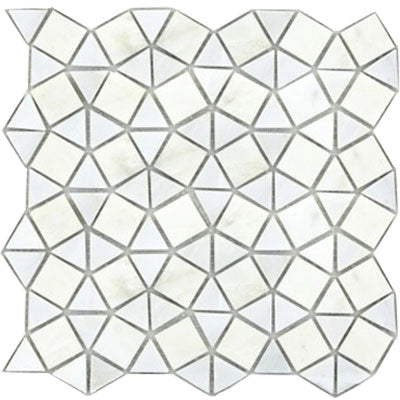 Emser Winter Frost 12" x 12" Winter Frost Geometric Marble Mosaic