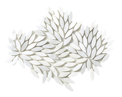Emser Winter Frost Leaf 9" x 10" Winter Frost Marble Mosaic