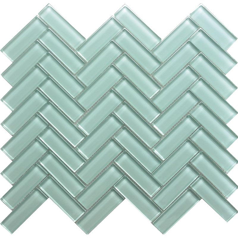 MIR Mosaic Color Palette Herringbone 1 x 3 11" x 12.6" Glass Mosaic