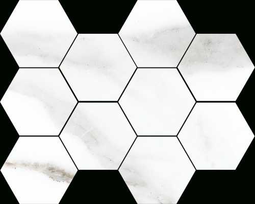 Happy Floors Alsacia Hexagon 8" x 10" Porcelain Mosaic
