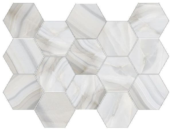 Happy Floors Athena Hexagon 10" x 14" Porcelain Mosaic