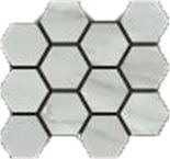 Happy Floors Bardiglio Hexagon 12" x 14" Porcelain Mosaic