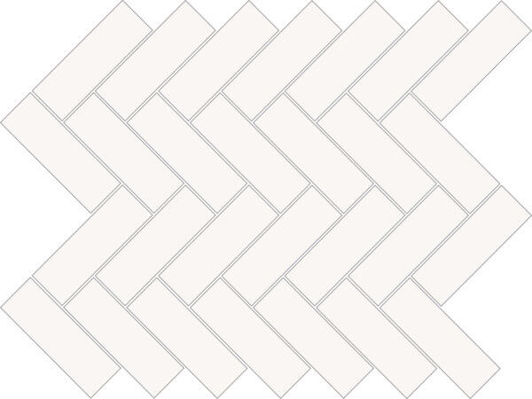 Happy Floors Blanco Herringbone 9" x 12" Porcelain Mosaic