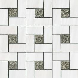 Happy Floors Dolomite Pinwheel 12" x 12" Porcelain Mosaic