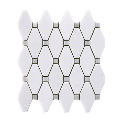Happy Floors Elongated Hexagon 10.3" x 11.2" Stone & Glass Mosaic