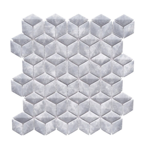 Happy Floors Endura 3D Rhomboid 10.5" x 10.5" Stone & Glass Mosaic