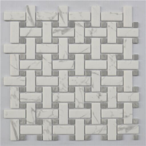 Happy Floors Endura Basketweave 11.3" x 11.3" Marble Mosaic