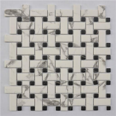 Happy Floors Endura Basketweave 11.3" x 11.3" Marble Mosaic