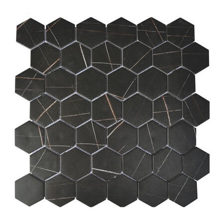 Happy Floors Endura Hexagon 12" x 12" Stone & Glass Mosaic