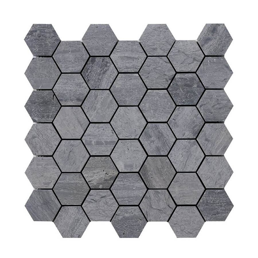 Happy Floors Hexagon 12" x 12" Stone & Glass Mosaic