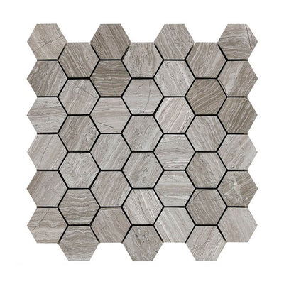 Happy Floors Hexagon 12" x 12" Stone & Glass Mosaic