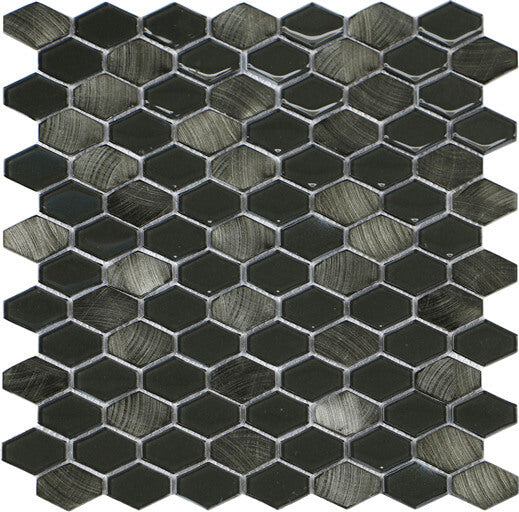 Happy Floors Iridium Hexagon 11.5" x 11.9" Marble Mosaic