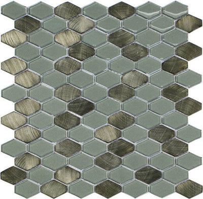 Happy Floors Iridium Hexagon 11.5" x 11.9" Marble Mosaic
