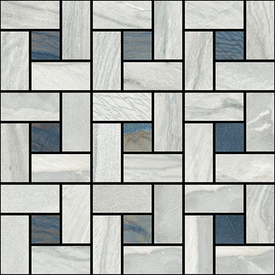 Happy Floors Macaubas Pinwheel 12" x 12" Porcelain Mosaic