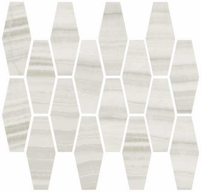 Happy Floors Onyx Elongated Hexagon 12" x 12" Porcelain Mosaic