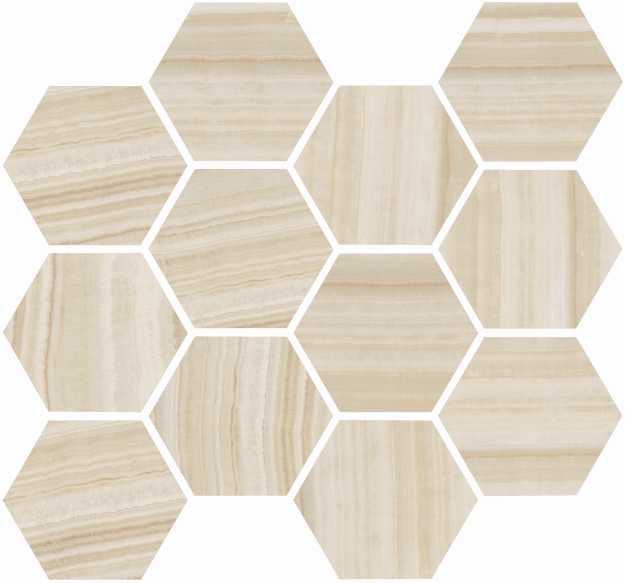 Happy Floors Onyx Hexagon 12" x 14" Porcelain Mosaic