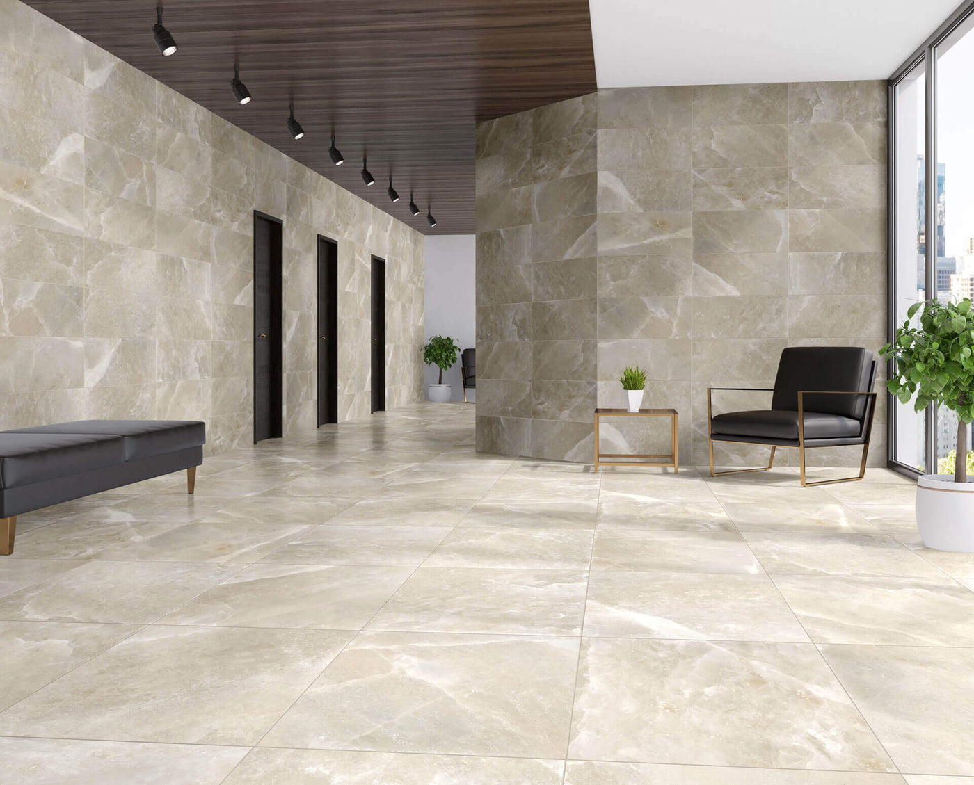 Happy Floors Salt Stone 24" x 24" Porcelain Tile