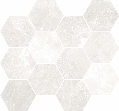 Happy Floors Salt Stone Hexagon 12" x 14" Porcelain Mosaic