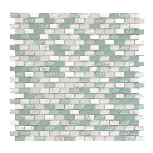 Happy Floors SoBe Brick 11.3" x 11.4" Stone & Glass Mosaic