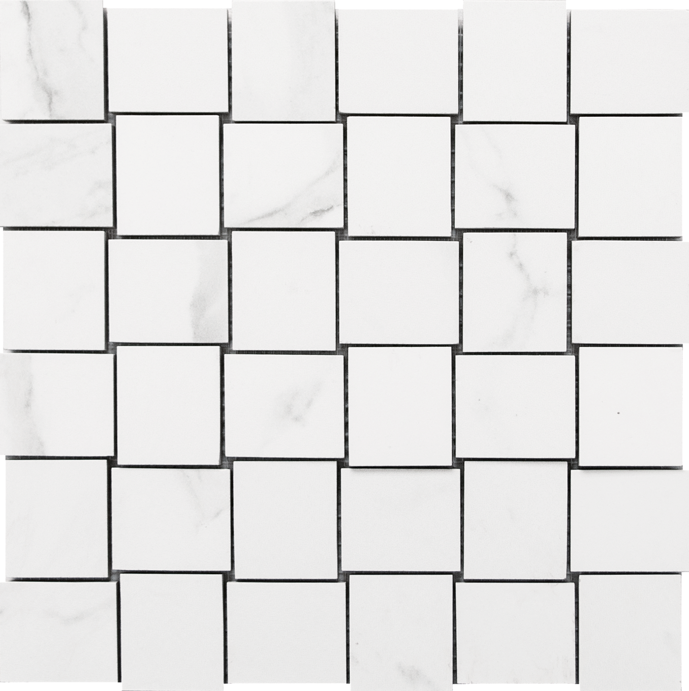 Happy Floors Statuario Basketweave 12" x 12" Porcelain Mosaic