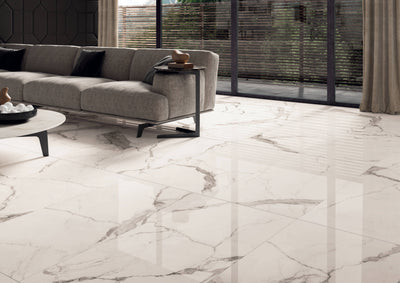 Happy Floors Statuario Luxe 24" x 48" Porcelain Tile