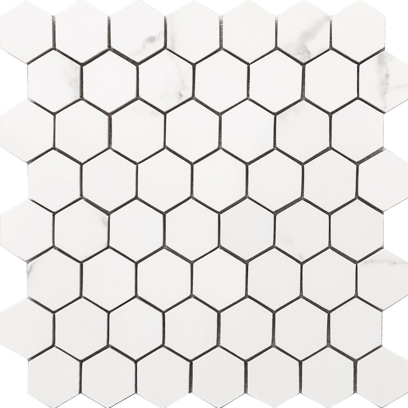 Happy Floors Statuario Small Hexagon 10.5" x 11" Porcelain Mosaic