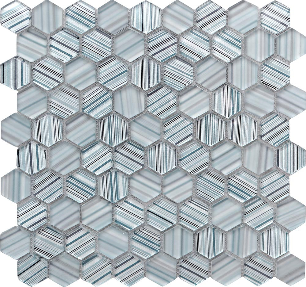 MIR Mosaic Iceland Hexagon 1.2 x 1.2 11.6" x 12" Glass Mosaic