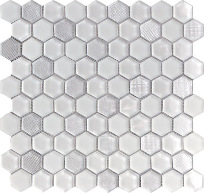 MIR Mosaic Iceland Hexagon 1.2 x 1.2 11.6" x 12" Glass Mosaic