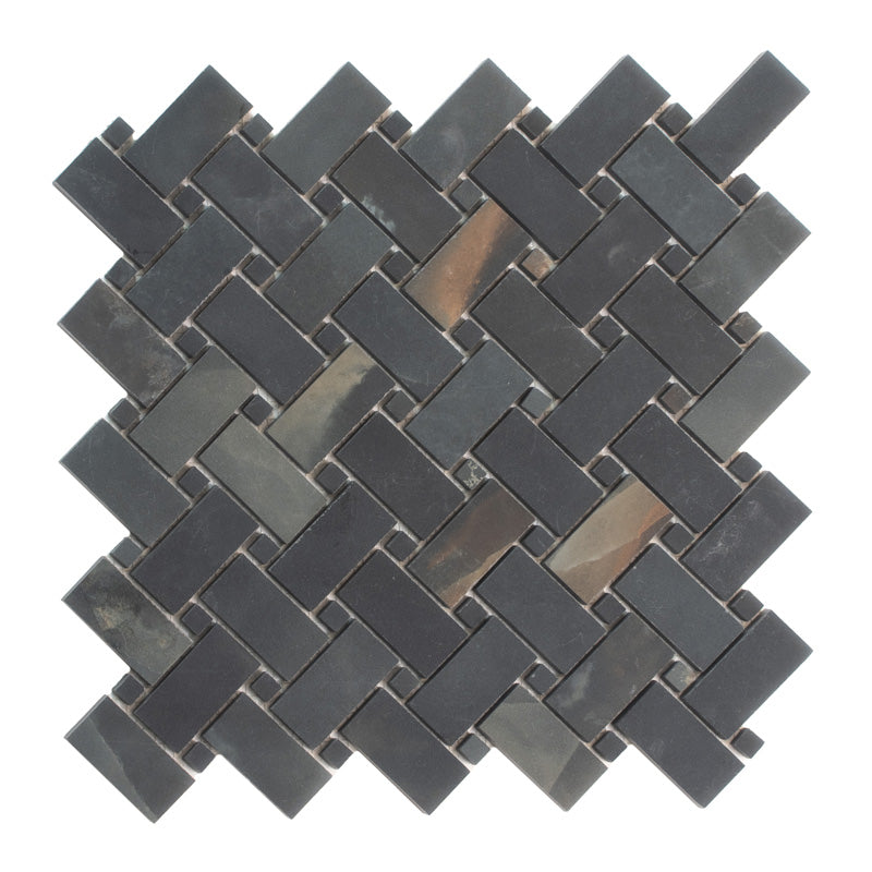 MIR Mosaic Imperial 2 x 2 11.81" x 11.81" Porcelain Mosaic Onyx Black