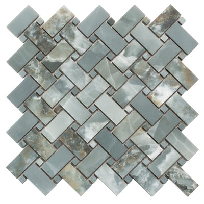 MIR Mosaic Imperial 2 x 2 11.81" x 11.81" Porcelain Mosaic Onyx Green