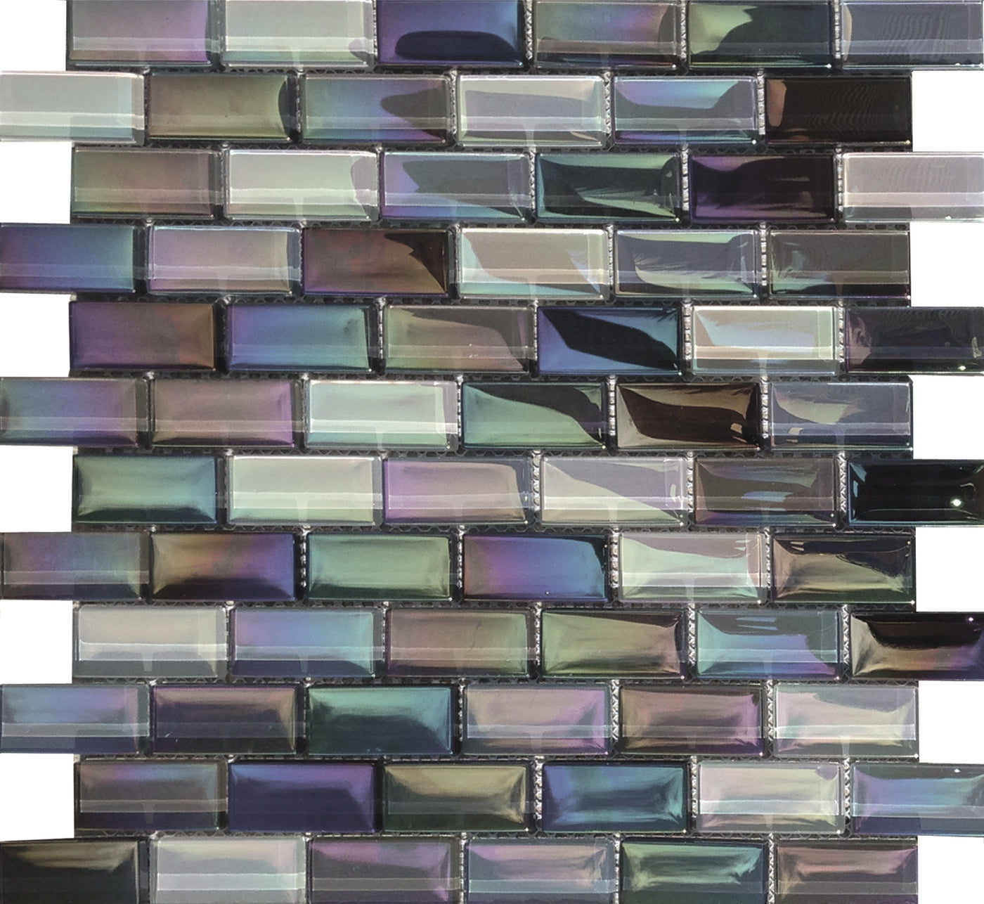 QDI Surfaces Luxe Aqua 1 x 2 12" x 12" Glass Mosaic