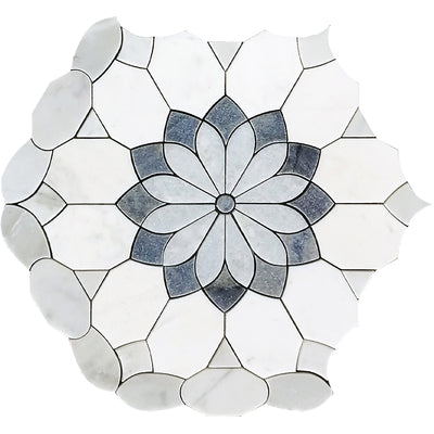 MIR Mosaic Waterjet 10.4" x 12" Limestone Mosaic