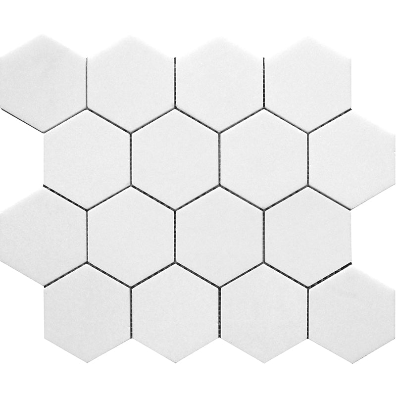 MIR Mosaic Mykonos Hexagon 3 x 3 10.2" x 12.6" Marble Mosaic