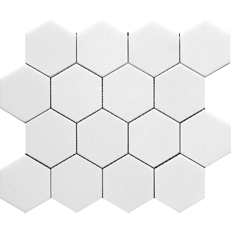 MIR Mosaic Mykonos Hexagon 3 x 3 10.2" x 12.6" Marble Mosaic