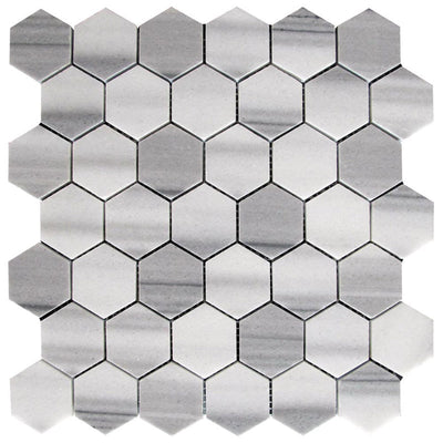 MIR Mosaic Marmara Hexagon 2 x 2 11.8" x 11.8" Marble Mosaic