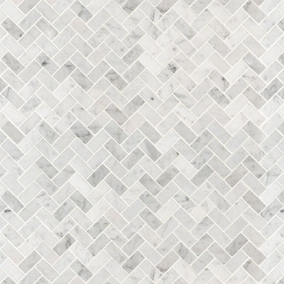 MS International Backsplash Tile 1 x 2 Herringbone 12" x 12" Marble Mosaic