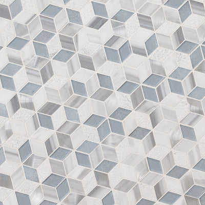 MS International Backsplash Tile Cube 11.58" x 12.50" Glass & Stone Mosaic