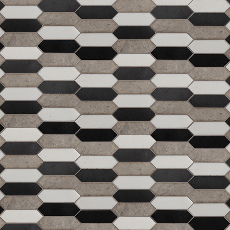 MS International Backsplash Tile Picket 3 x 12 10.24" x 11.73" Metropolitan Marble Mosaic