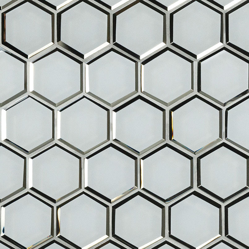 MS International Glass 3" Hexagon 10.51" x 12.13" Glass Mosaic