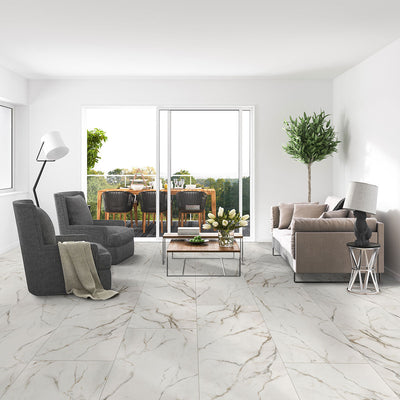 MS International Kaya 24" x 48" Calacatta Lucca Polished Porcelain Tile